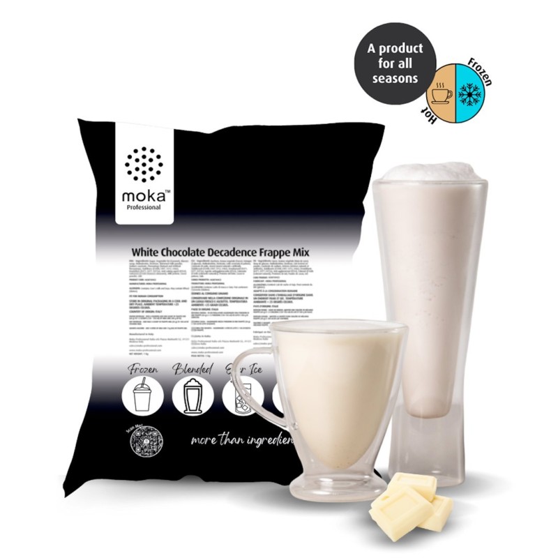 White Chocolate Decadence Frappe Mix 1kg - Moka Professional for bars, hotels, catering and home