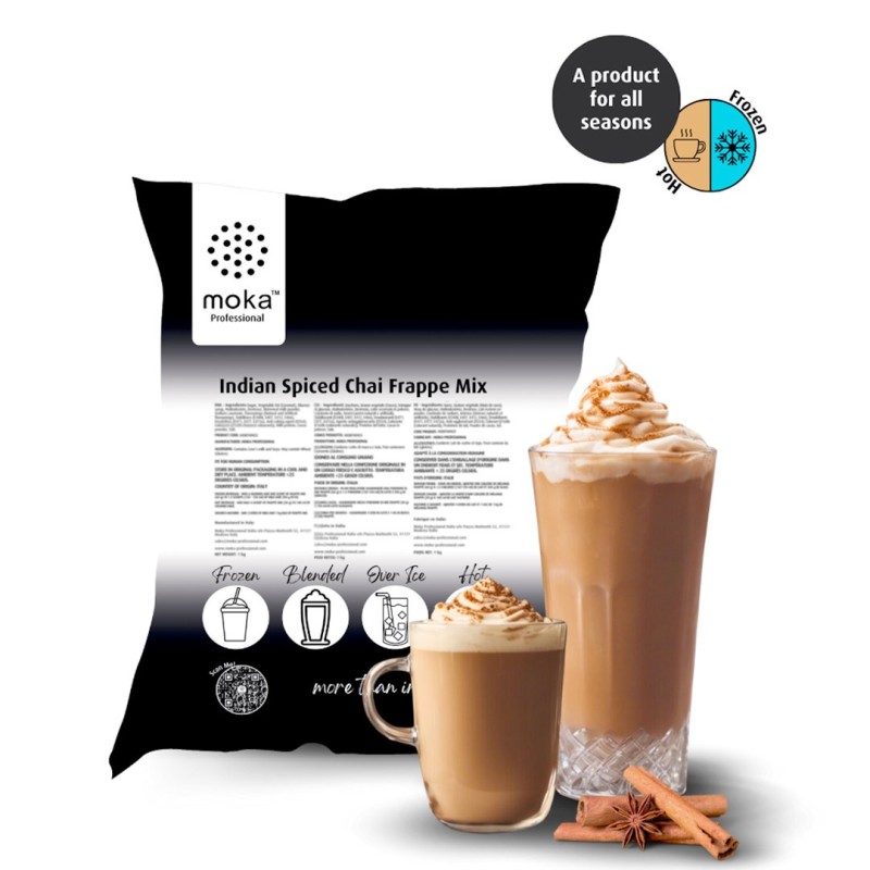 Indian Spiced Chai Frappe Mix 1kg Moka Professional for bars, hotels, catering