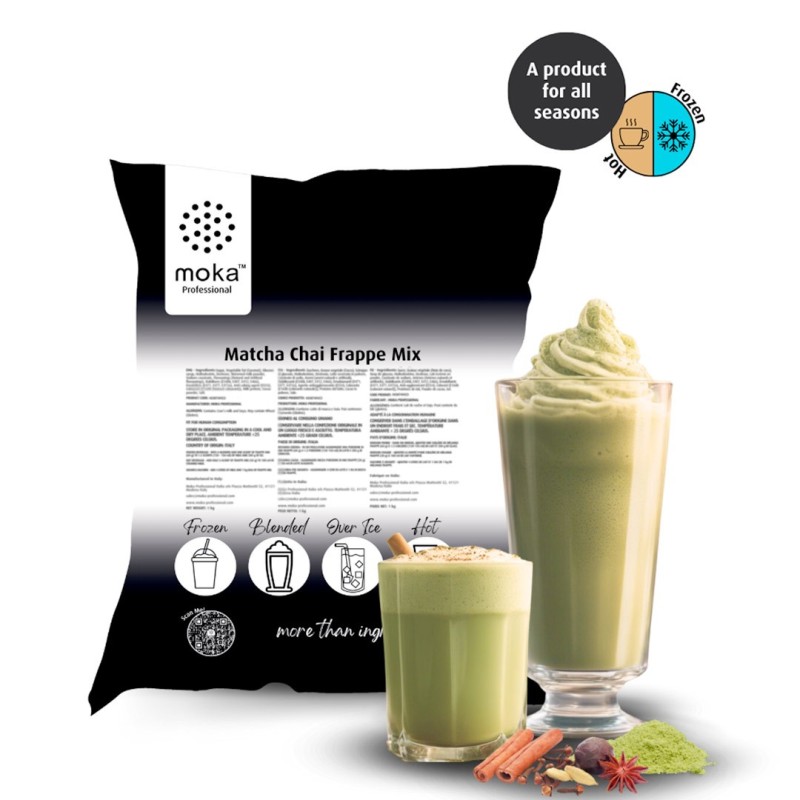 Matcha Chai Frappe Mix 1kg Moka Professional for bars, hotels, catering